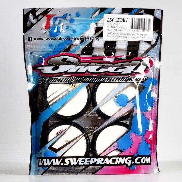 SWEEP 1/10 DX-R3 36 Highend Compound Pre-Glued TC Rubber Tyres (4)