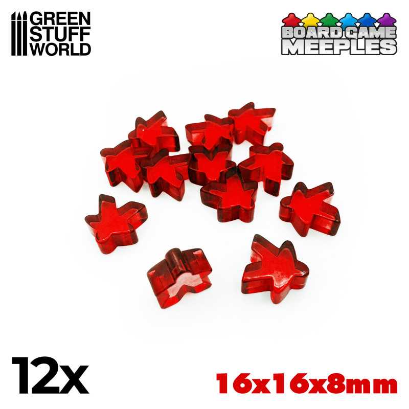 GREEN STUFF WORLD Meeples 16x16x8mm - Red