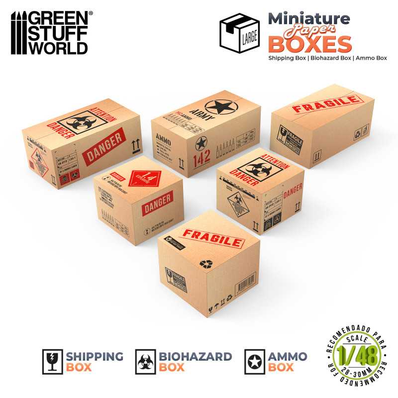 GREEN STUFF WORLD Miniature Printed Boxes - Large 1/48th