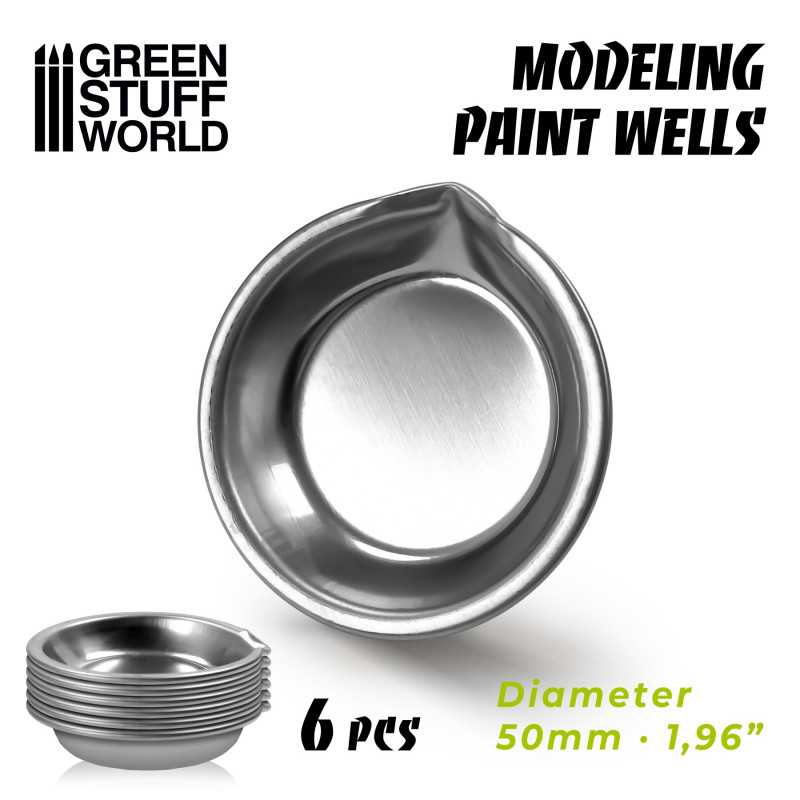 GREEN STUFF WORLD Modelling Paint Wells x6
