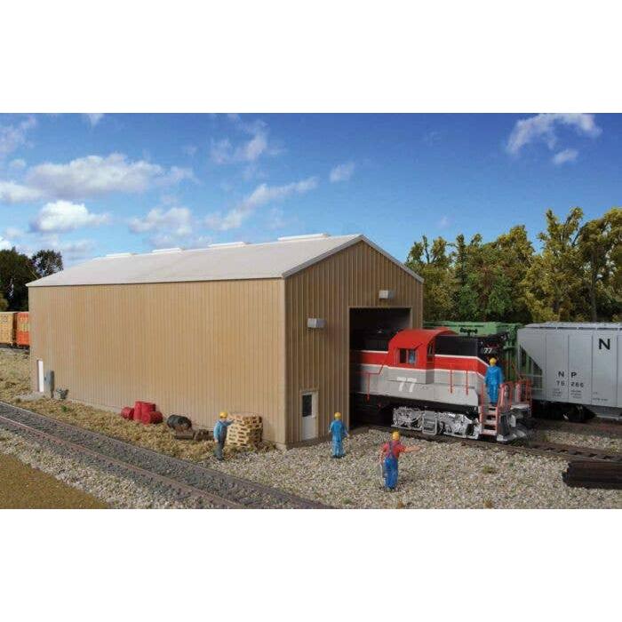 WALTHERS HO Modern Single-Track Engine House -- Kit - 11 x 4-1/4 x 4-1/4" 27.9 x 10.7 x 10.7cm