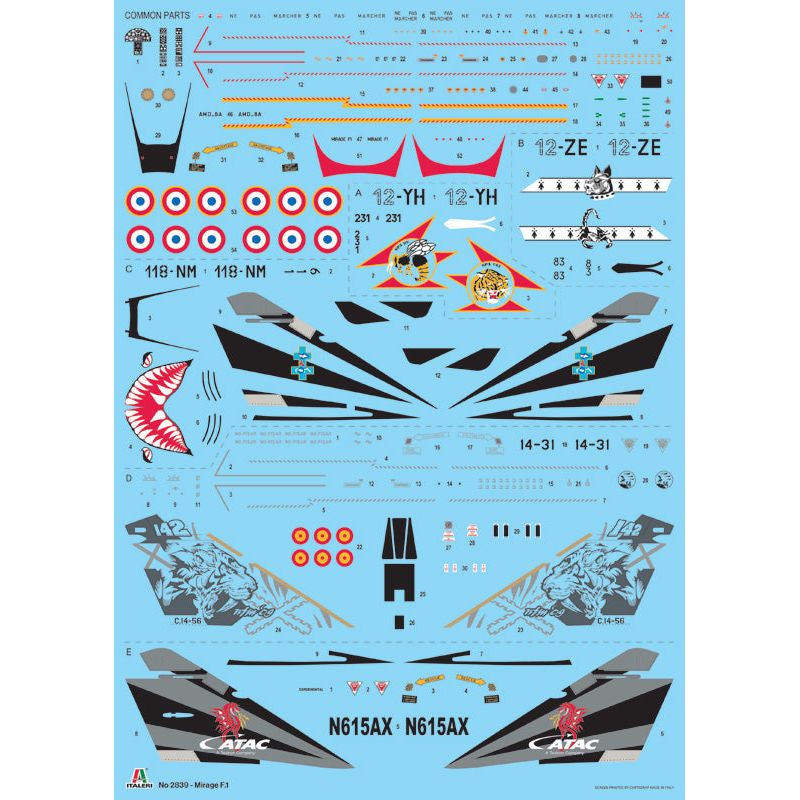 ITALERI Mirage F.1 (Super Decal Sheet)