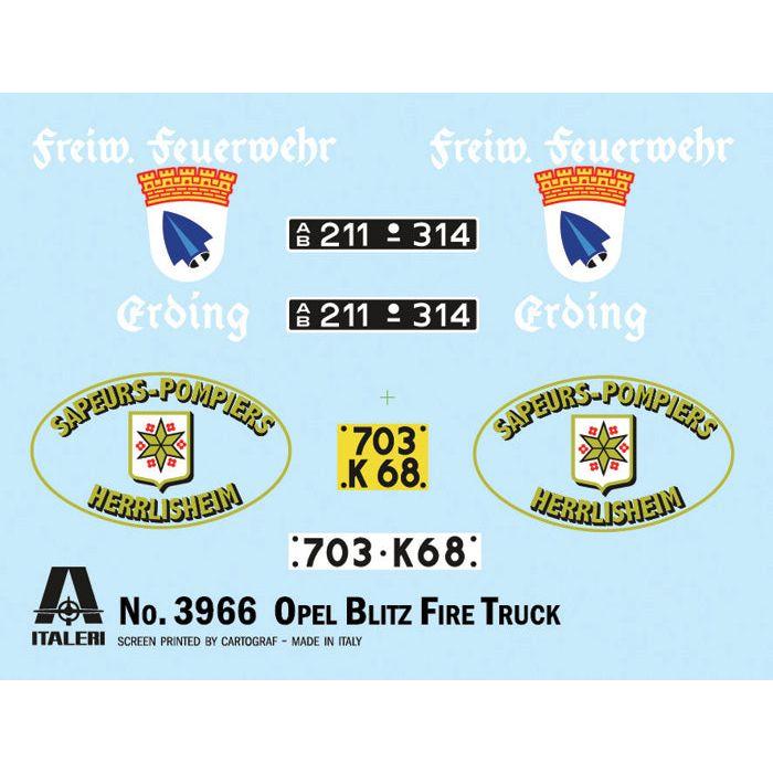 ITALERI Opel Blitz Fire Truck 1/24