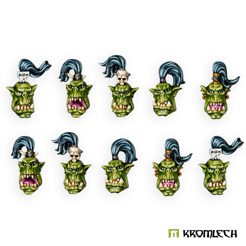 KROMLECH Orc Heads with Top Knots