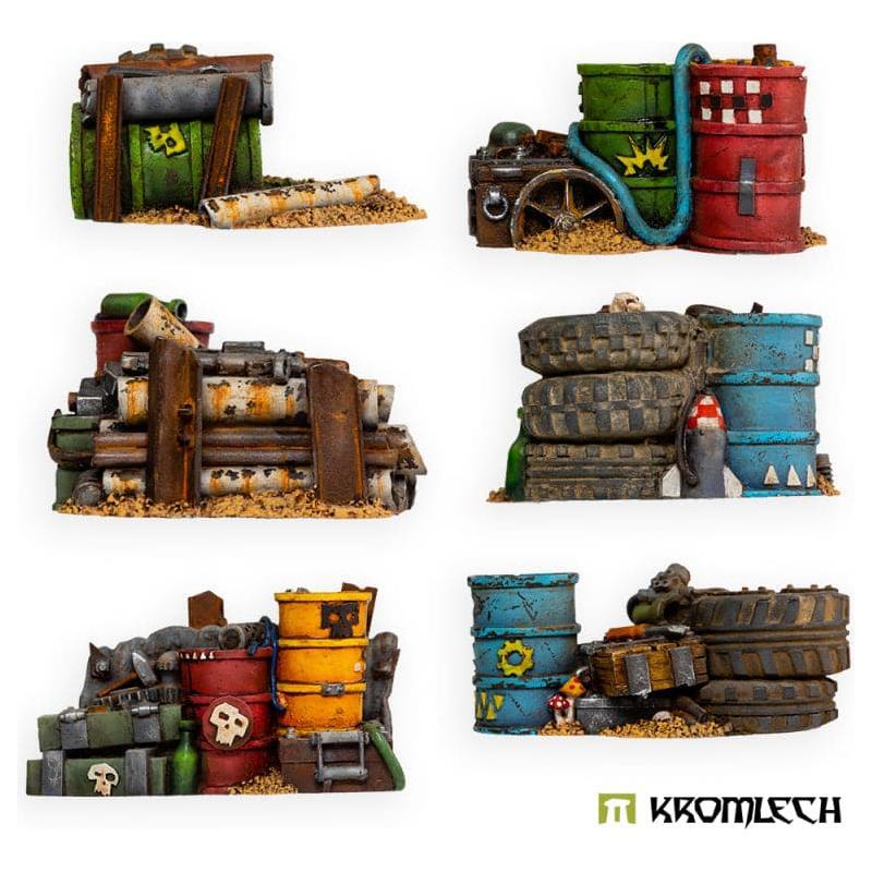 KROMLECH Orc Junk City Fuel and Ammo Piles (6)