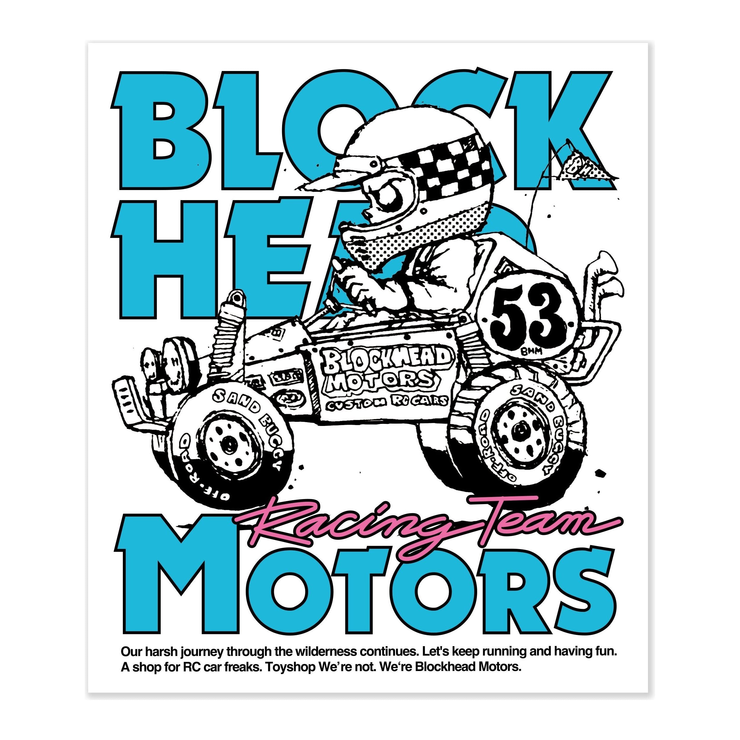 BLOCKHEAD MOTORS Comical Buggy Sticker