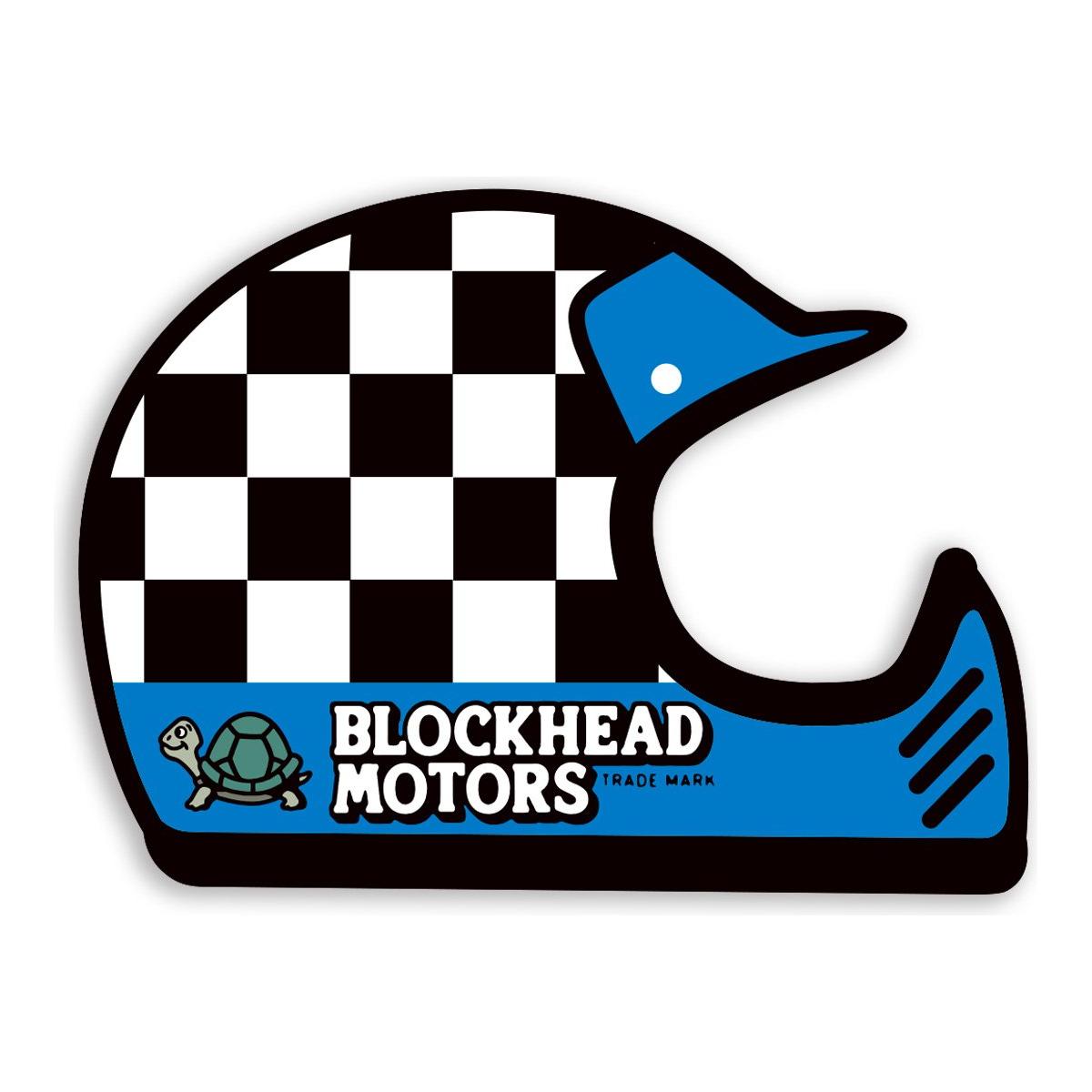 BLOCKHEAD MOTORS Check Helmet Sticker (Off-Road/Blue)