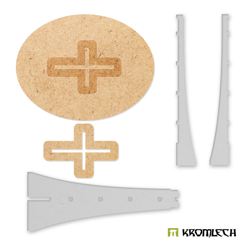 KROMLECH Oval 120x92mm Flyer Base with plexi stem