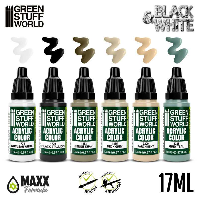 GREEN STUFF WORLD Paint Set - Black and White