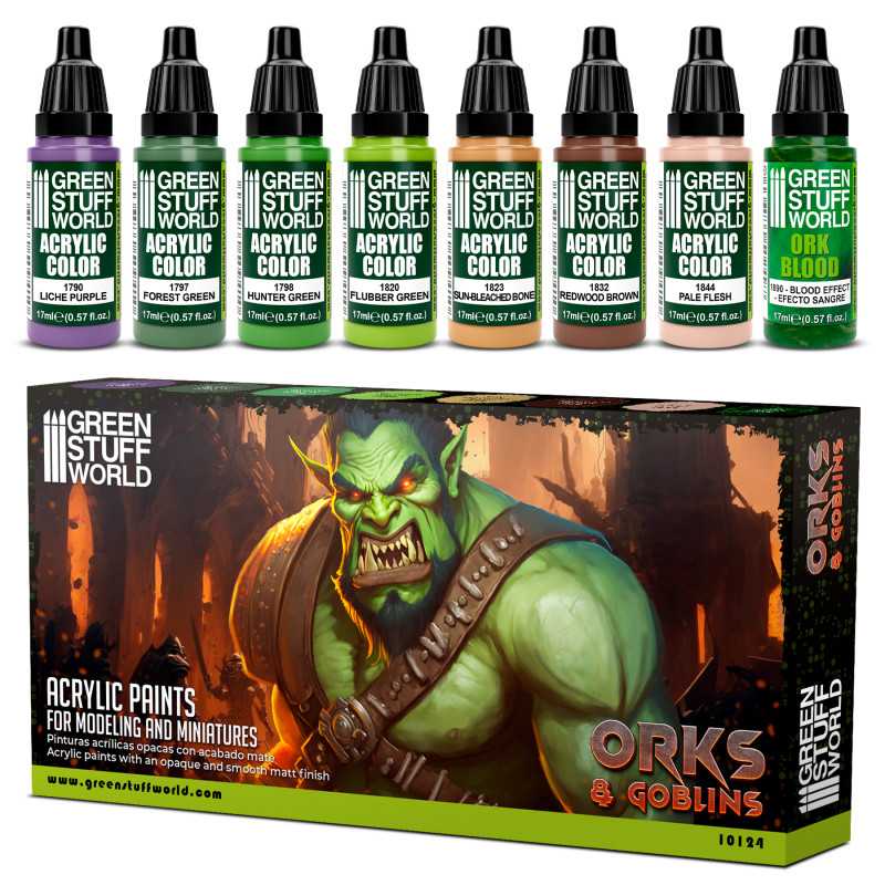 GREEN STUFF WORLD Paint Set - Orcs and Goblins
