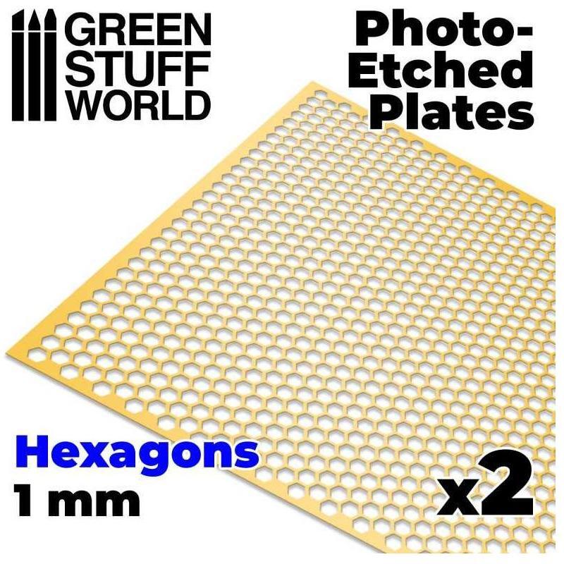 GREEN STUFF WORLD Photo-Etched Plates - Large Hexagons