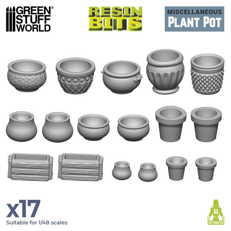 GREEN STUFF WORLD 3D printed set - Plant Pot