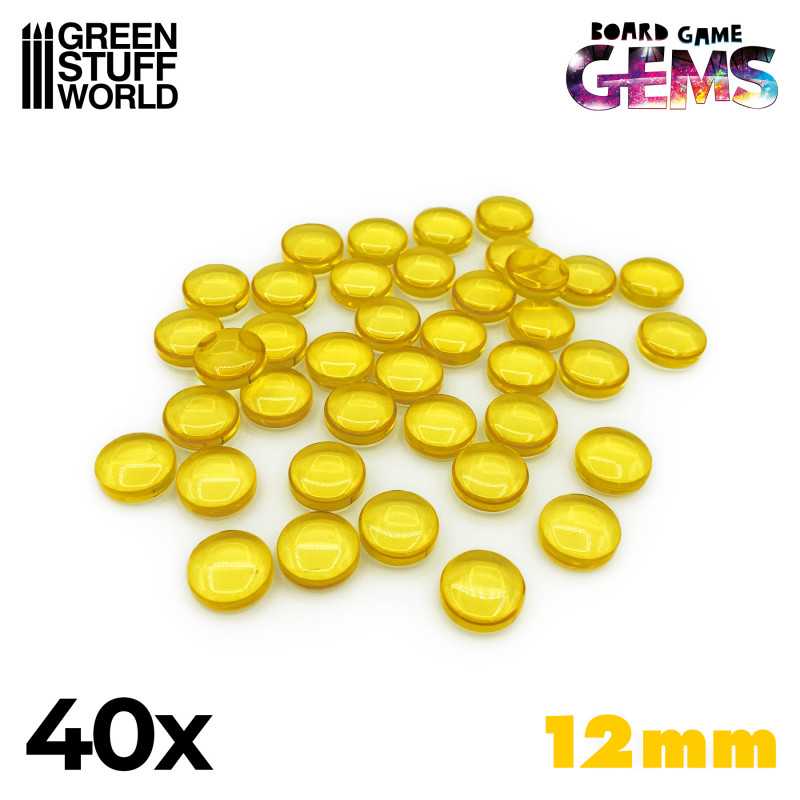 GREEN STUFF WORLD Plastic Gems 12mm - Yellow