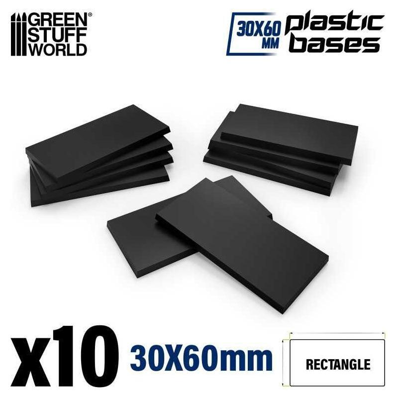 GREEN STUFF WORLD Plastic Rectangular Bases 30x60mm