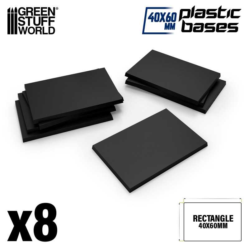 GREEN STUFF WORLD Plastic Rectangular Bases 40x60mm