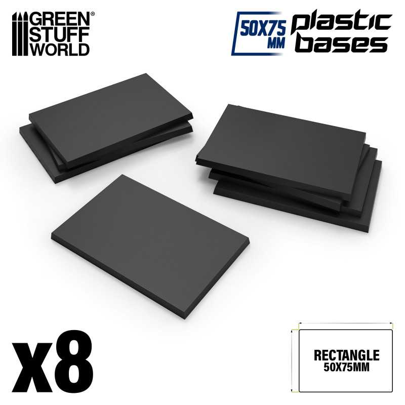 GREEN STUFF WORLD Plastic Rectangular Bases 50x75mm