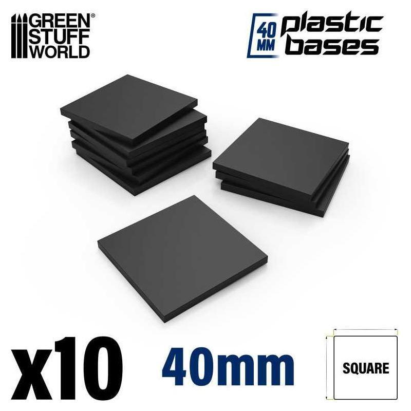 GREEN STUFF WORLD Plastic Square Bases 40mm
