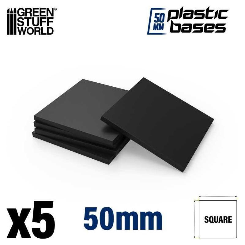 GREEN STUFF WORLD Plastic Square Bases 50mm