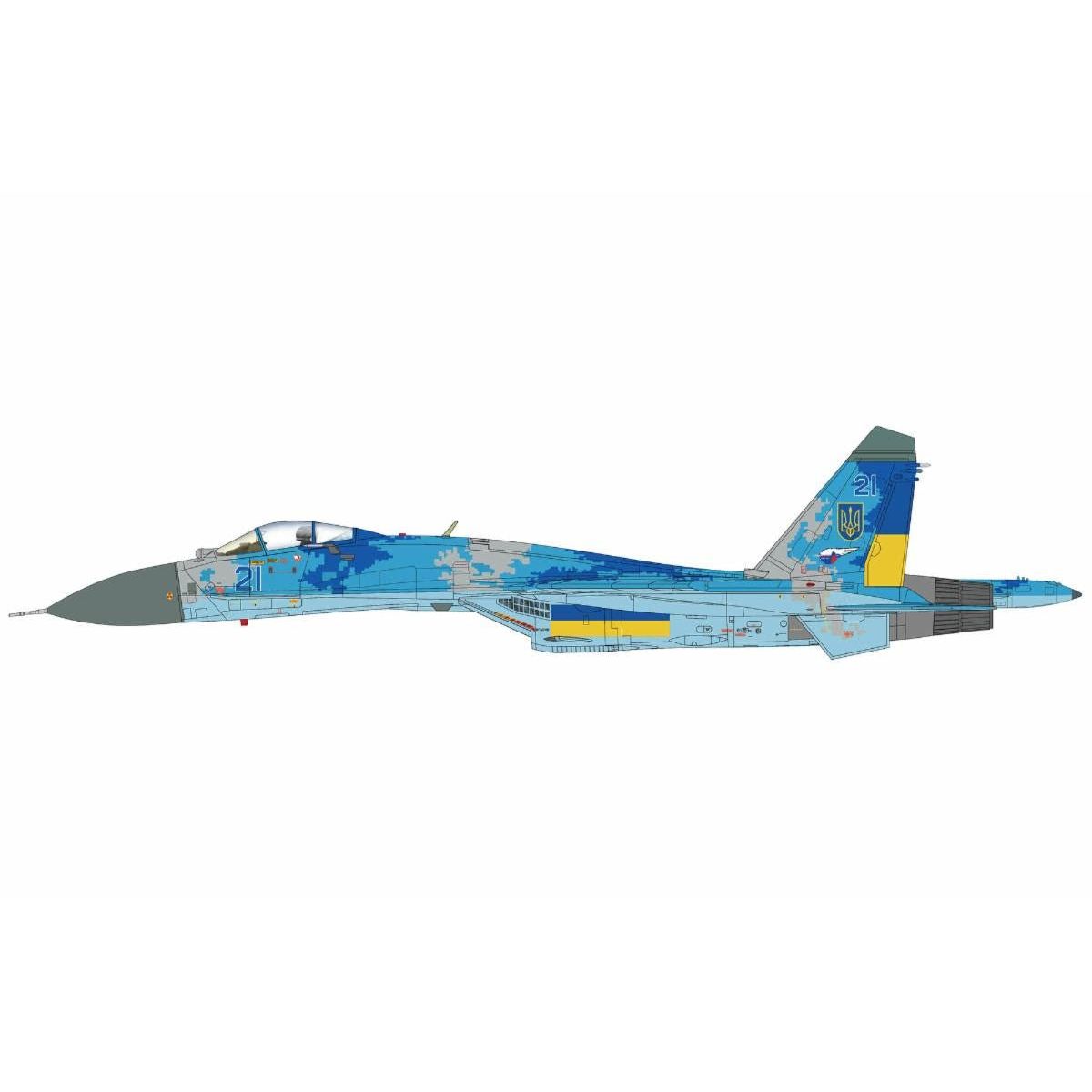 HOBBY MASTER 1/72 Su-27 Flanker B Blue 21 Ukrainian Air Force (w/ 2x J