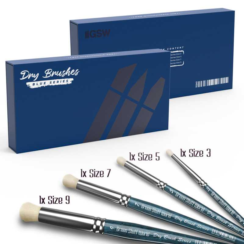 GREEN STUFF WORLD Premium Dry Brush Set - Blue Series