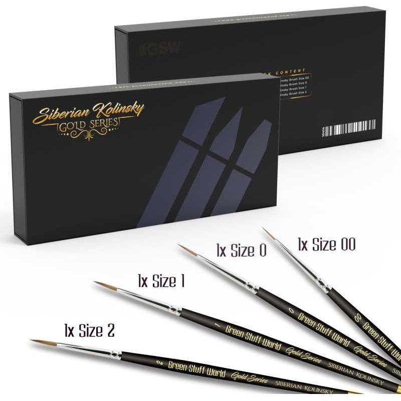 GREEN STUFF WORLD Premium Paint Brushes - GOLD SERIES