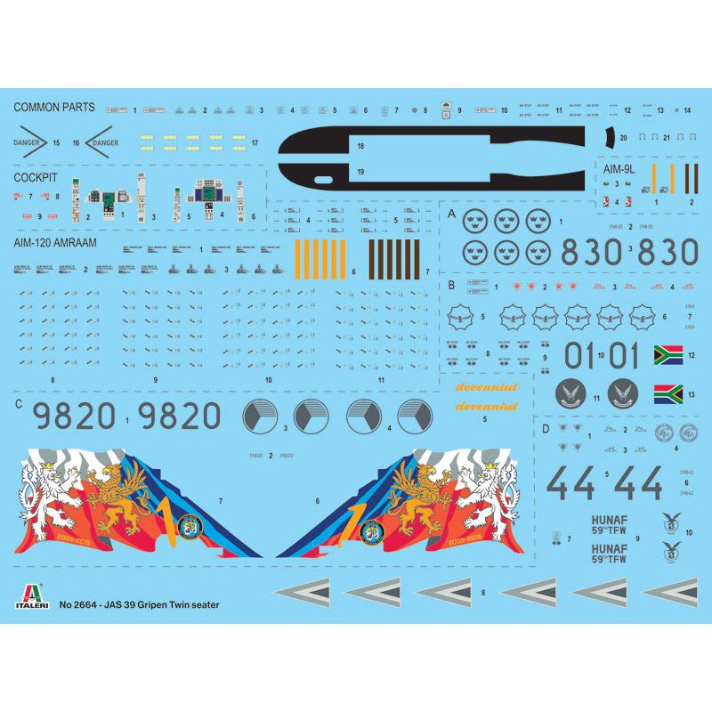 ITALERI JAS-39D Gripen Twin Seater (New Decals Edition)