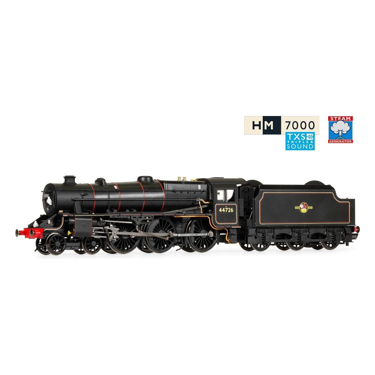 HORNBY OO BR, Stanier 5MT 'Black 5', 4-6-0, 44726 With Steam Generator - Era 5