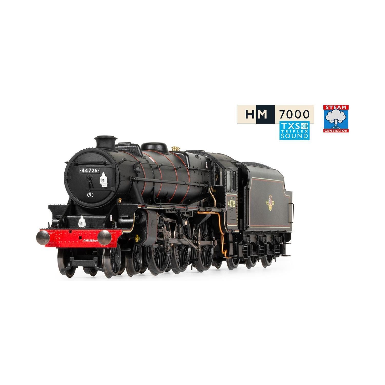 HORNBY OO BR, Stanier 5MT 'Black 5', 4-6-0, 44726 With Steam Generator - Era 5