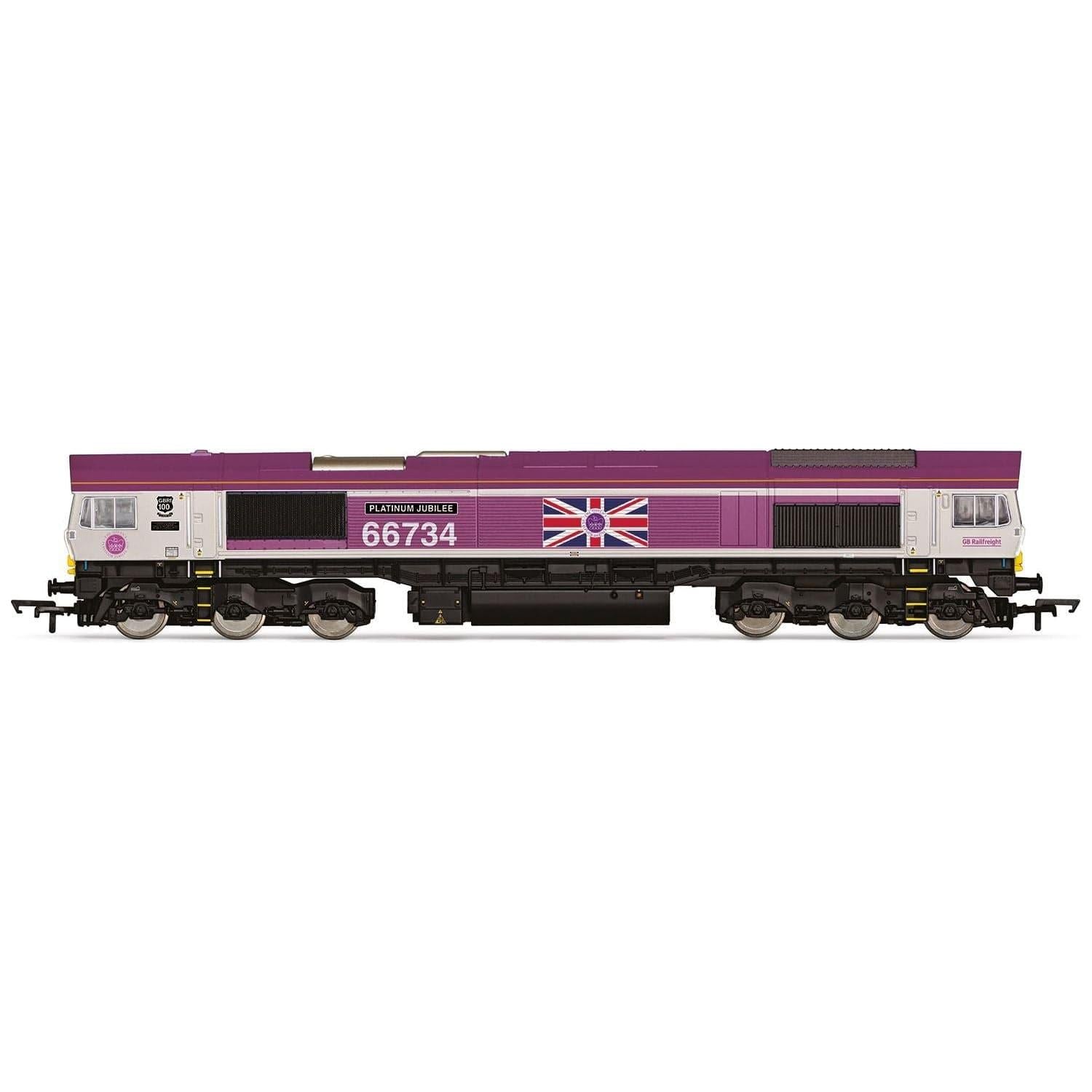 HORNBY OO GBRF, CLASS 66, CO-CO, 66734 'PLATINUM JUBILEE' - ERA 10