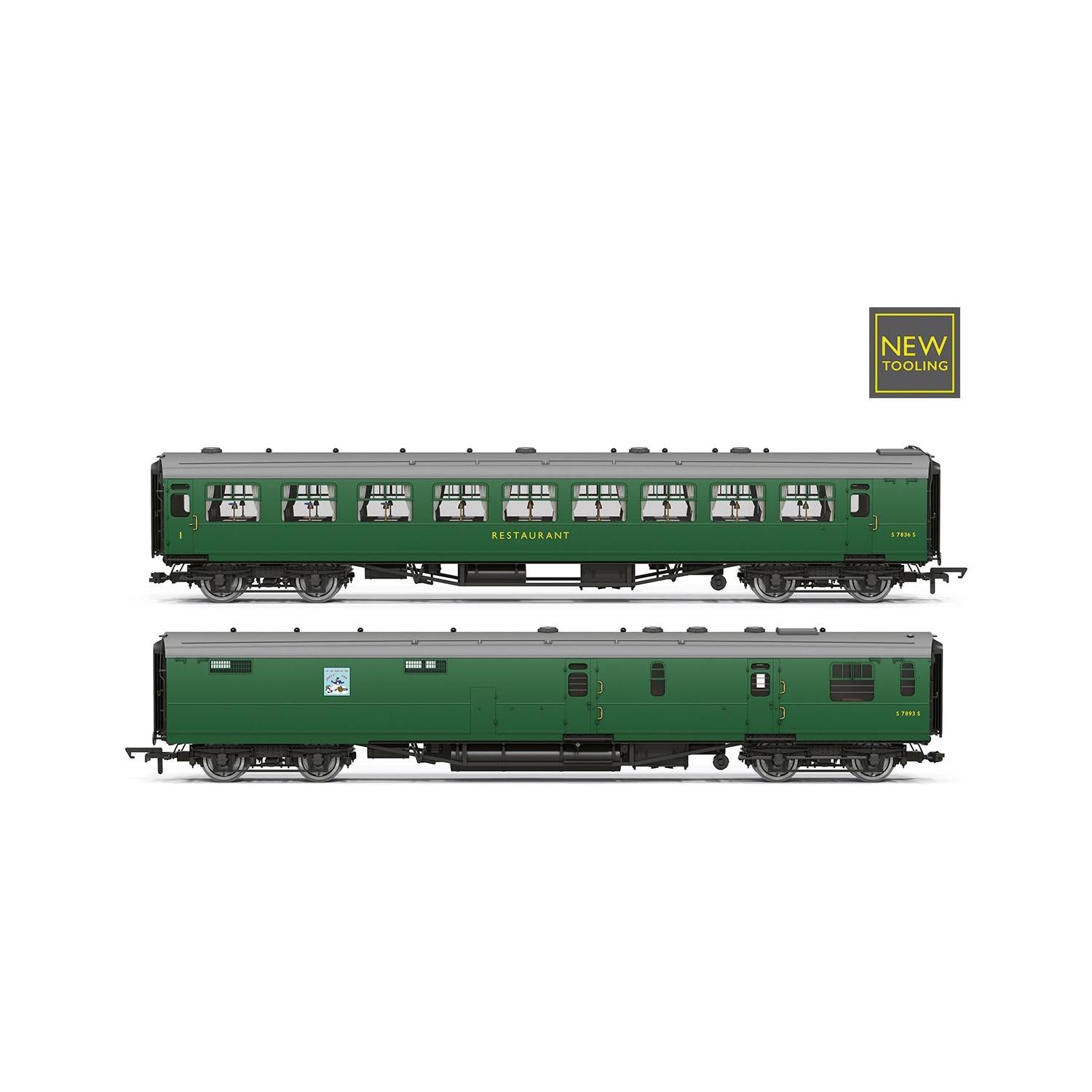 HORNBY OO BR Kitchen Aand Buttery Car & Composite Restaurant - Jolly Tar 7834 Twin Pack