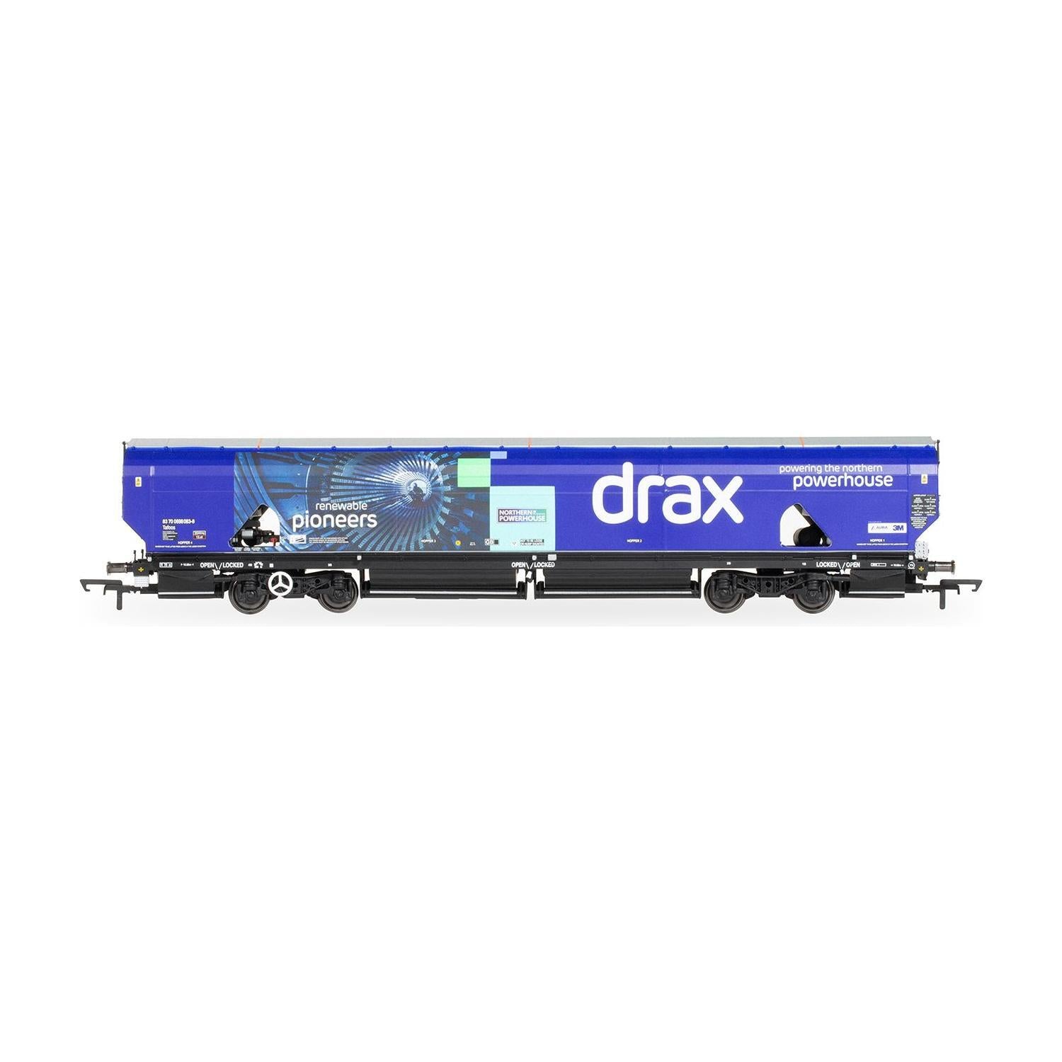 HORNBY OO Drax Biomass Wagon Pack, 83700698083-8 & 83700698158-8