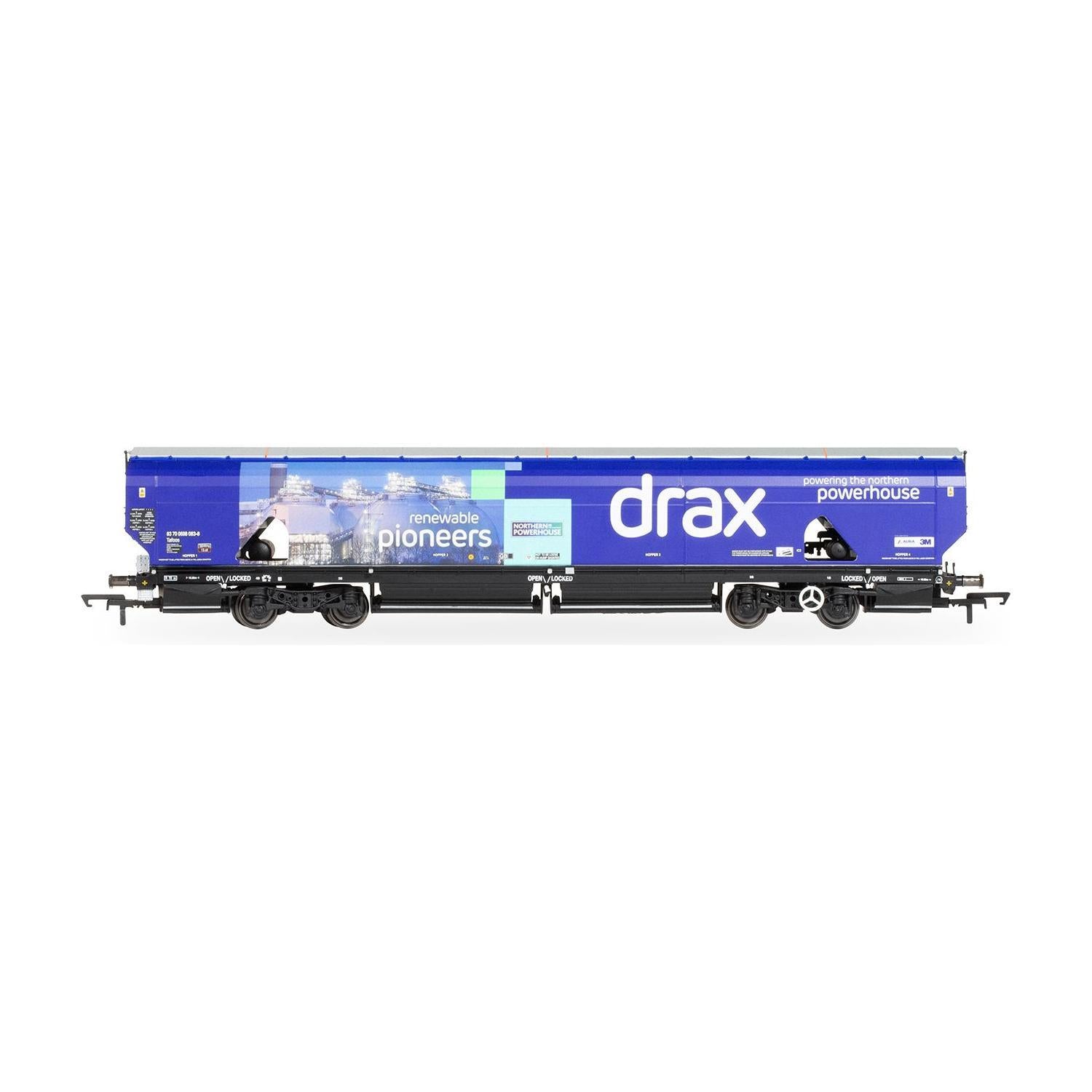 HORNBY OO Drax Biomass Wagon Pack, 83700698083-8 & 83700698158-8