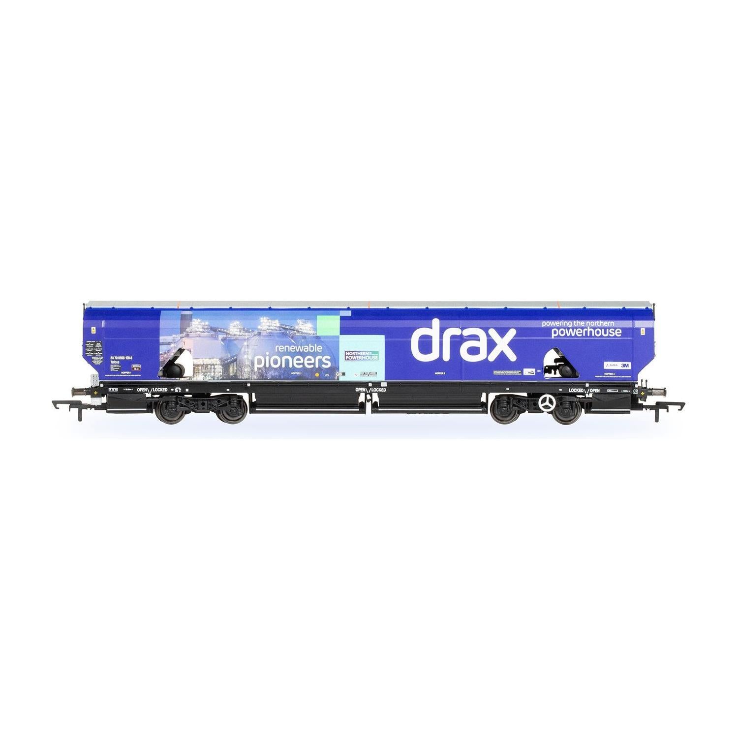 HORNBY OO Drax Biomass Wagon Pack, 83700698083-8 & 83700698158-8