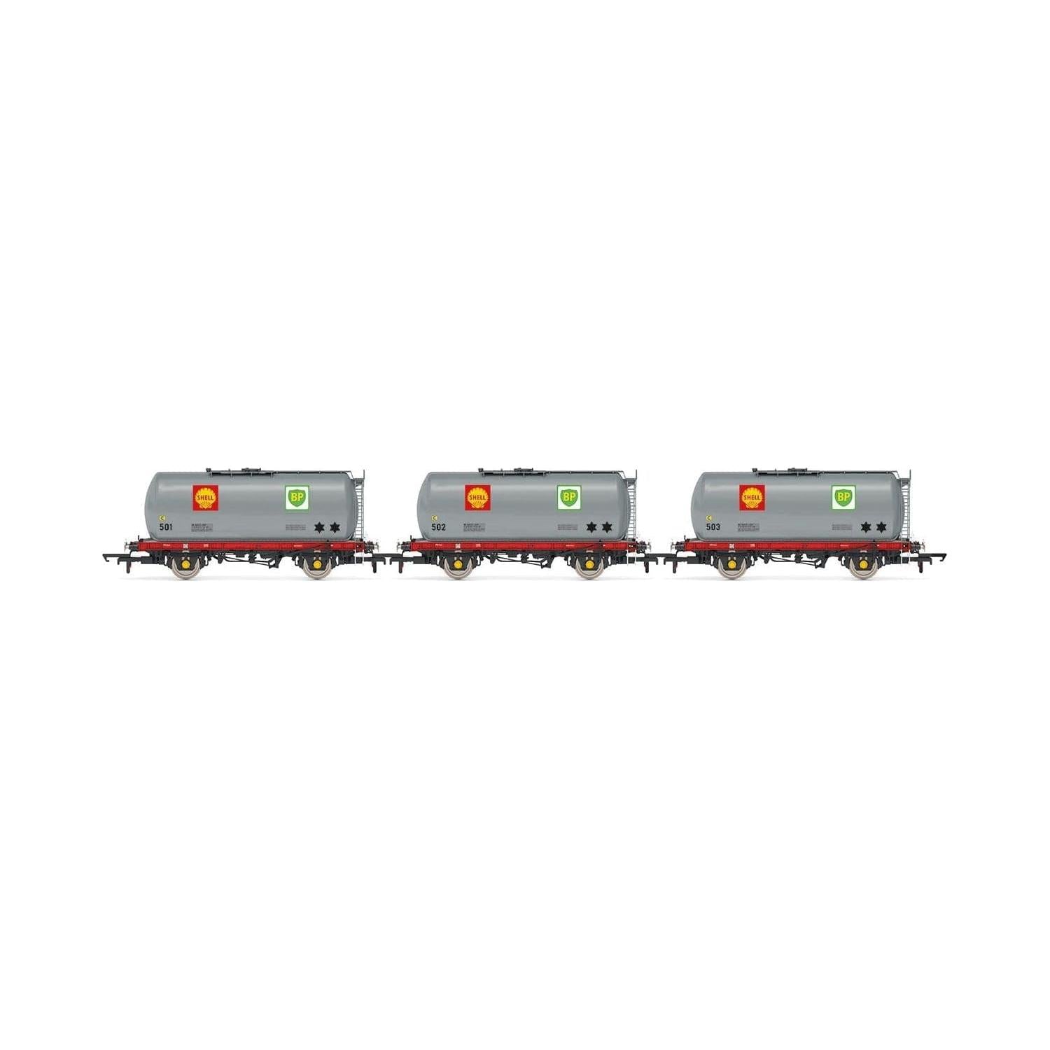 HORNBY OO SHELL-MEX, TTA TANK WAGON TRIPLE PACK - ERA 8