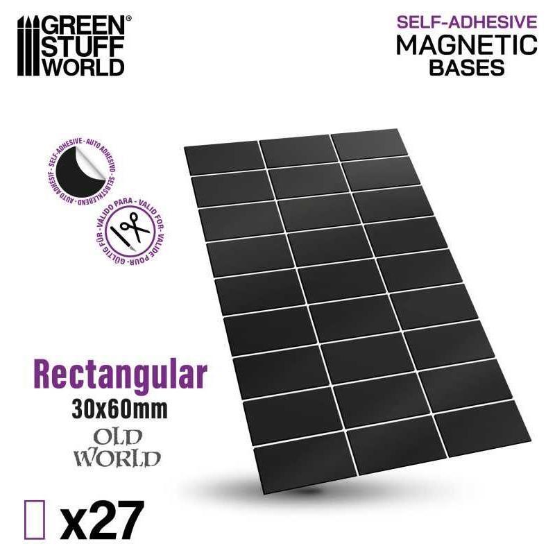 GREEN STUFF WORLD Rectangular Magnetic Sheet SELF-ADHESIVE - 30x60mm
