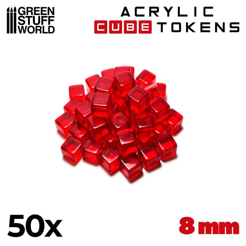 GREEN STUFF WORLD Red Cube tokens 8mm