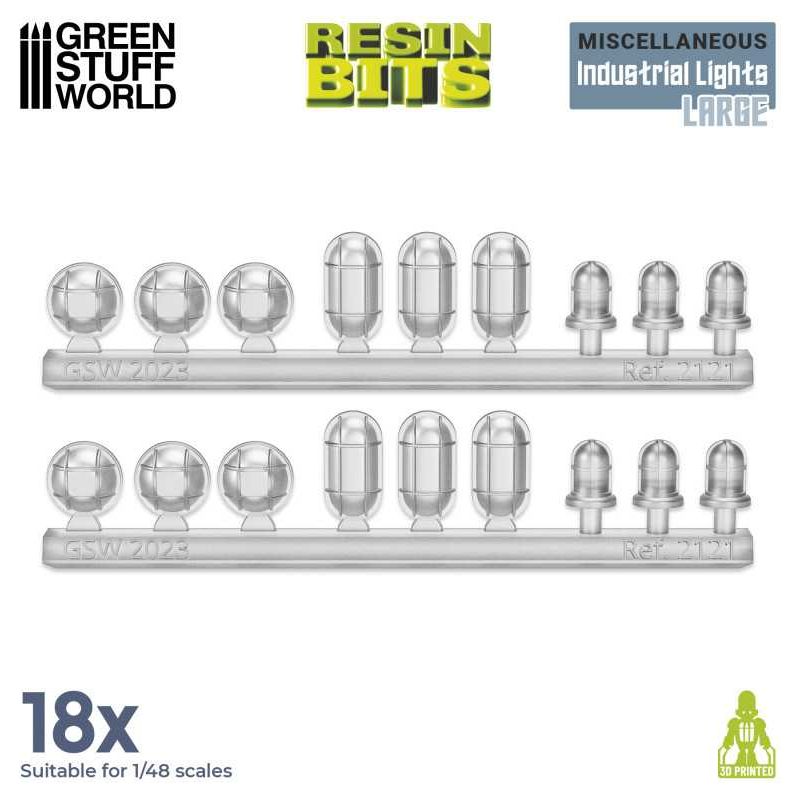 GREEN STUFF WORLD 3D Printed Set - Industrial Lights - Large