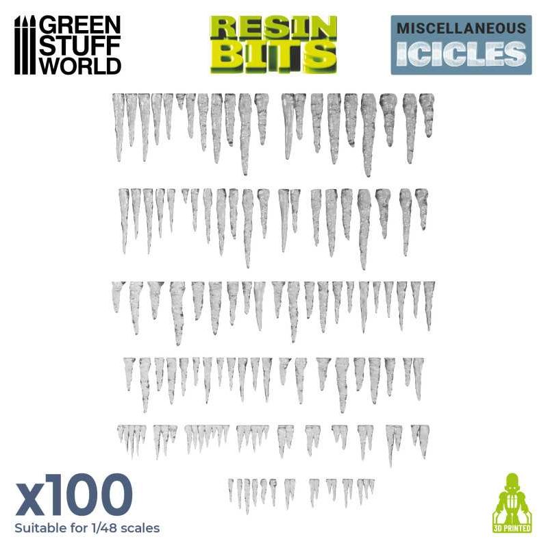 GREEN STUFF WORLD 3D Printed Set - Resin Stalactites and Icicles