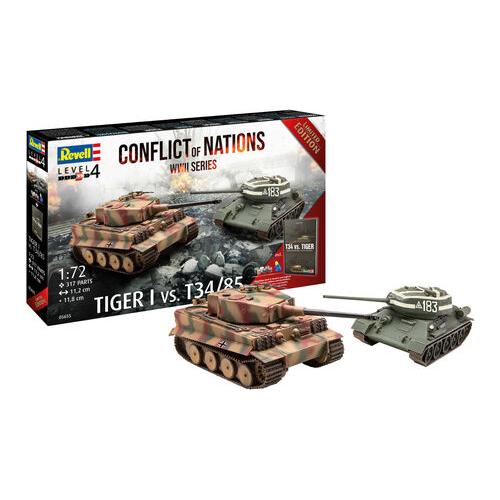 REVELL 1/72 Conflict of Nations Tiger I Vs T34/85