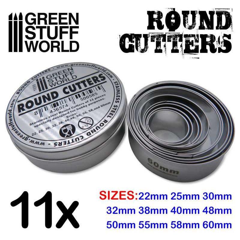GREEN STUFF WORLD Round Cutters for Bases
