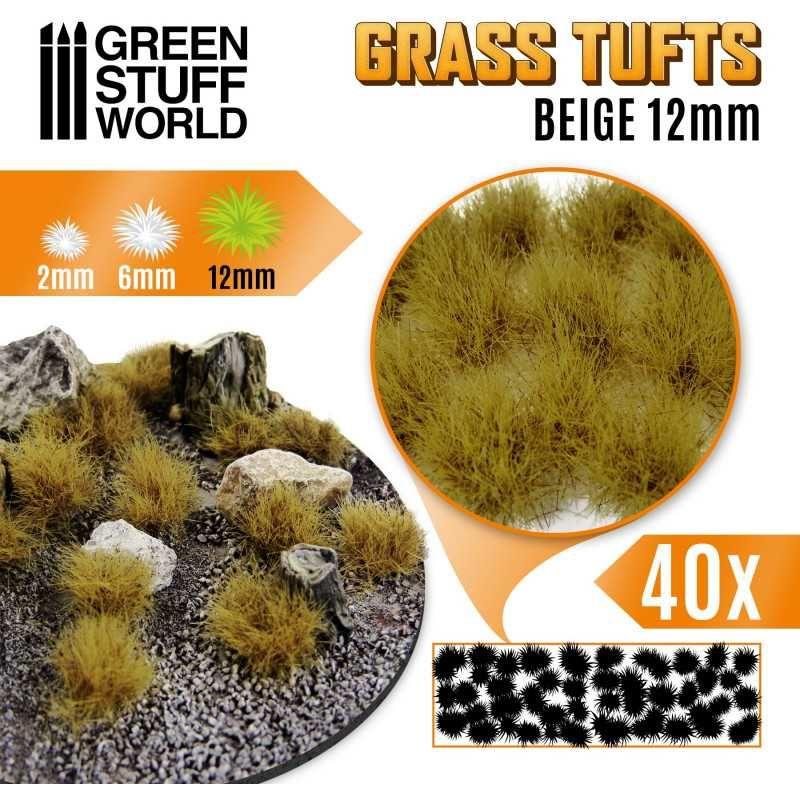 GREEN STUFF WORLD Grass TUFTS - 12mm self-adhesive - BEIGE