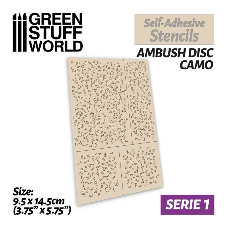 GREEN STUFF WORLD Self-adhesive stencils - Ambush Disc Camo