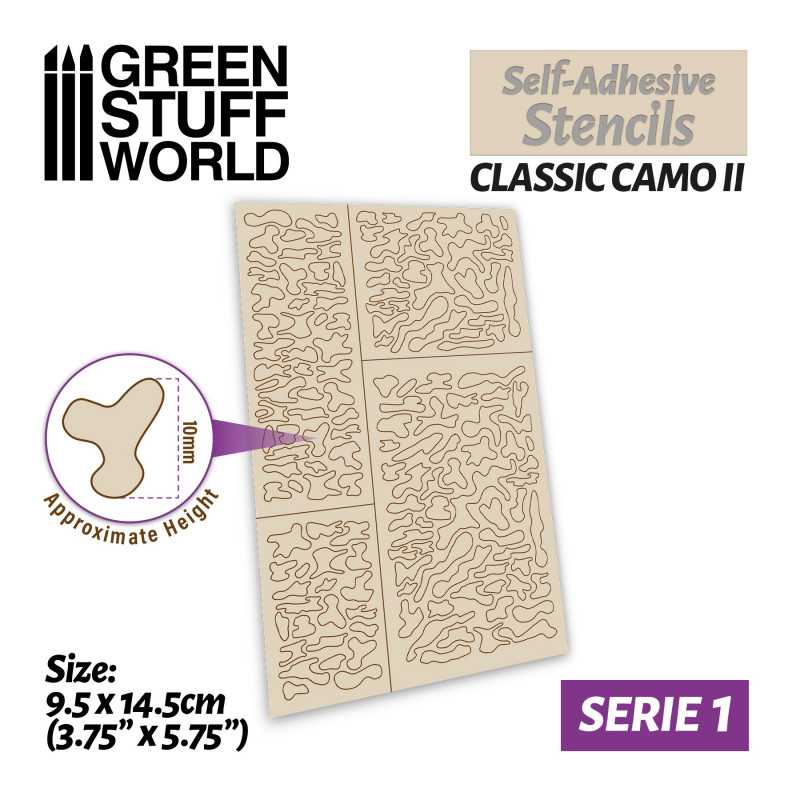 GREEN STUFF WORLD Self-adhesive stencils - Classic Camo 2