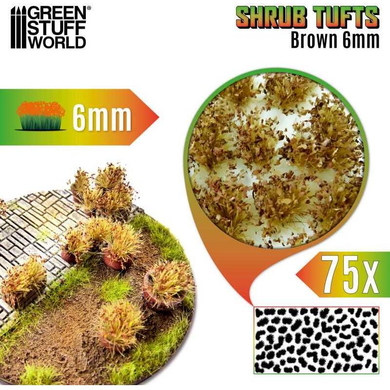 GREEN STUFF WORLD Shrub Tufts 6mm self-adhesive - Brown