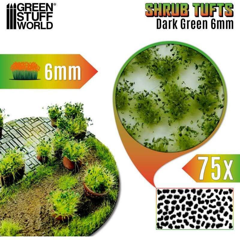 GREEN STUFF WORLD Shrub Tufts 6mm self-adhesive - Dark green