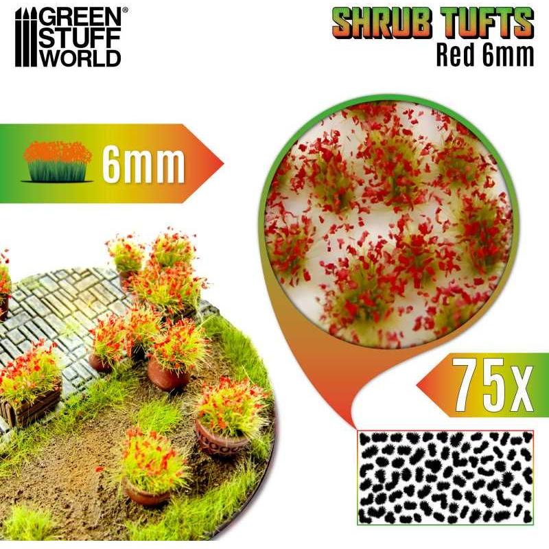 GREEN STUFF WORLD Shrub Tufts 6mm self-adhesive - Red