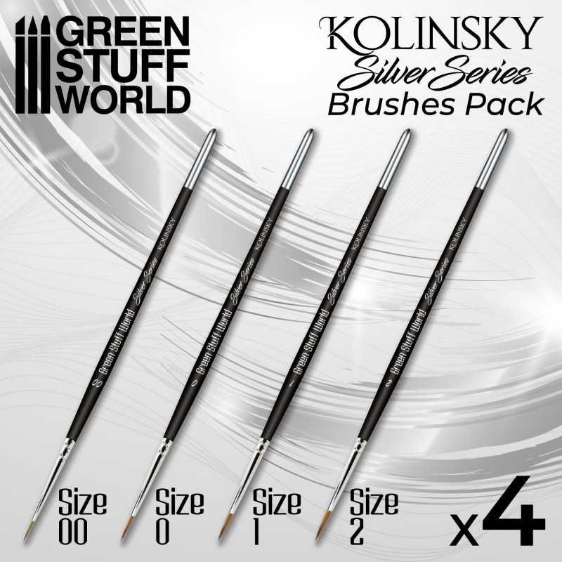 GREEN STUFF WORLD SILVER SERIES Paint brush set