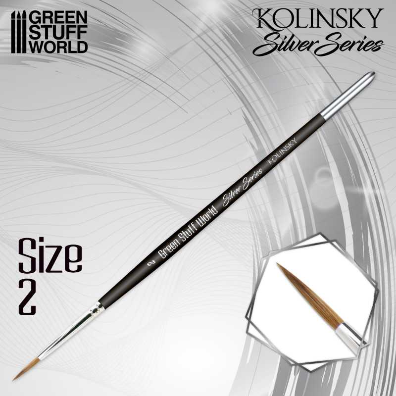GREEN STUFF WORLD SILVER SERIES Kolinsky Brush - Size 2