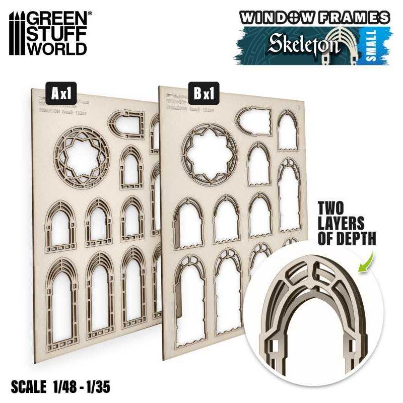 GREEN STUFF WORLD Skeleton Miniature Windows - Small