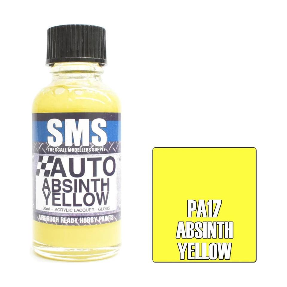 SMS Auto Colour Absinth Yellow Acrylic Lacquer Gloss 30ml